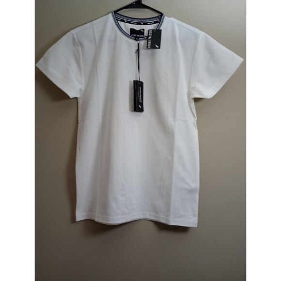 Stone Falcon Other - NWT Stone Falcon Crisp White Tee Shirt Navy Blue Border Size Small